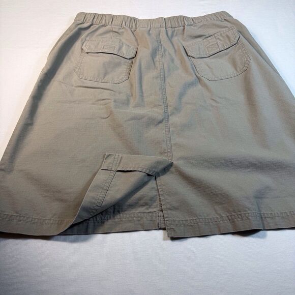 L.L. Bean Womens Skirt Sz 14 Beige Khaki Belt Pockets Outdoors Hike Coolmax - Picture 7 of 9